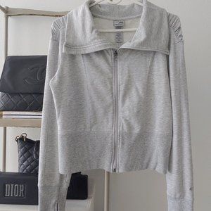 Champion Full Zip Cowel Neck Jacket Thumb Hokes, Ruching